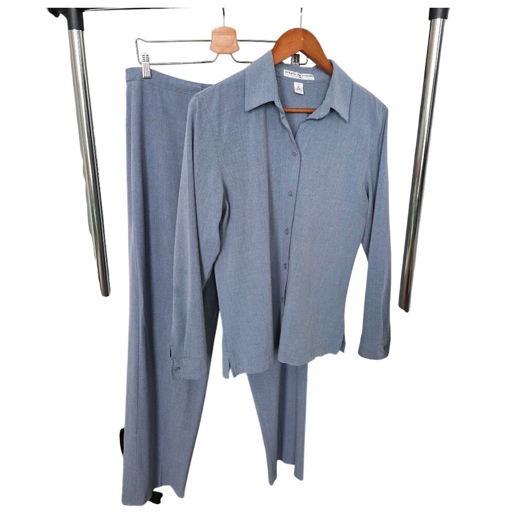 Josephine Chaus Blue 2-Piece Pant Suit Set Women's Size 8
